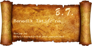 Benedik Tatjána névjegykártya